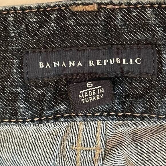 Banana Republic Skinny Leg Dark Wash Crop Boho Jeans Size 6 - Picture 8 of 12